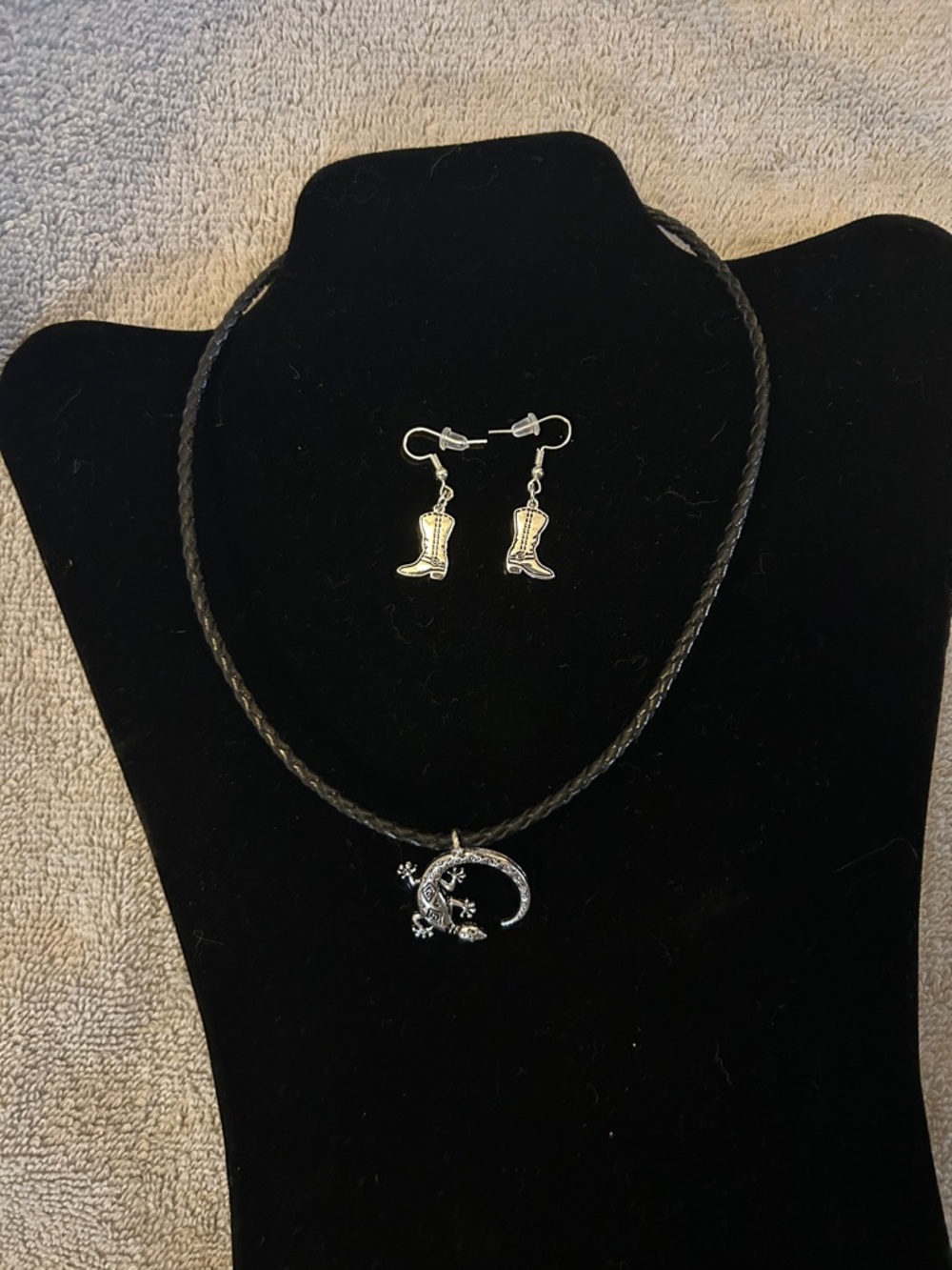 New set of Western Lizard choker - 16-18” and new Dangle Boot Earrings